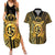 Vanuatu 45th Anniversary Of Independence Couples Matching Summer Maxi Dress and Hawaiian Shirt Gold Style - Polynesian Pride