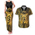 Vanuatu 45th Anniversary Of Independence Couples Matching Tank Maxi Dress and Hawaiian Shirt Gold Style - Polynesian Pride