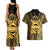 Vanuatu 45th Anniversary Of Independence Couples Matching Tank Maxi Dress and Hawaiian Shirt Gold Style - Polynesian Pride