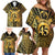 Vanuatu 45th Anniversary Of Independence Family Matching Off Shoulder Short Dress and Hawaiian Shirt Gold Style - Polynesian Pride