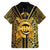 Vanuatu 45th Anniversary Of Independence Family Matching Off Shoulder Short Dress and Hawaiian Shirt Gold Style - Polynesian Pride
