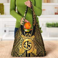 Vanuatu 45th Anniversary Of Independence Grocery Bag Gold Style - Polynesian Pride