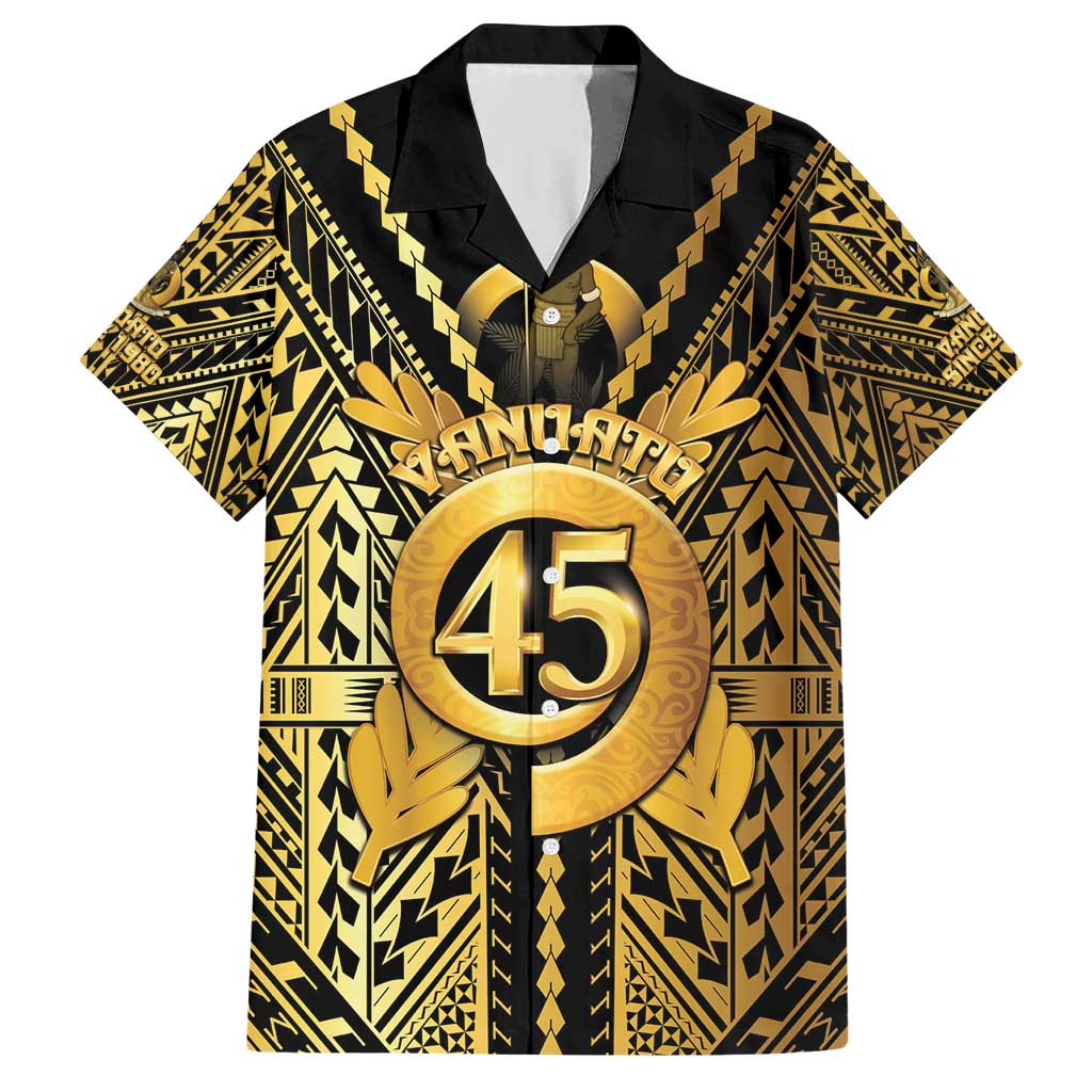 Vanuatu 45th Anniversary Of Independence Hawaiian Shirt Gold Style - Polynesian Pride