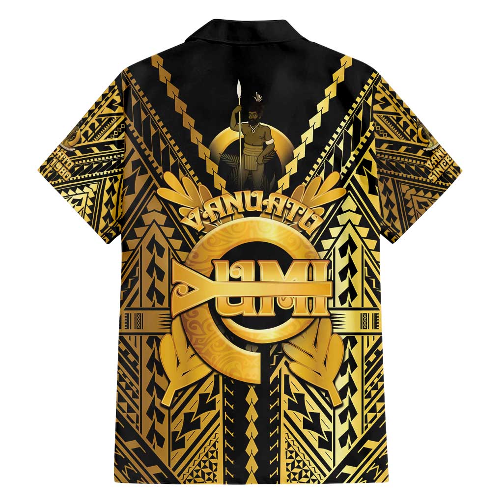 Vanuatu 45th Anniversary Of Independence Hawaiian Shirt Gold Style - Polynesian Pride