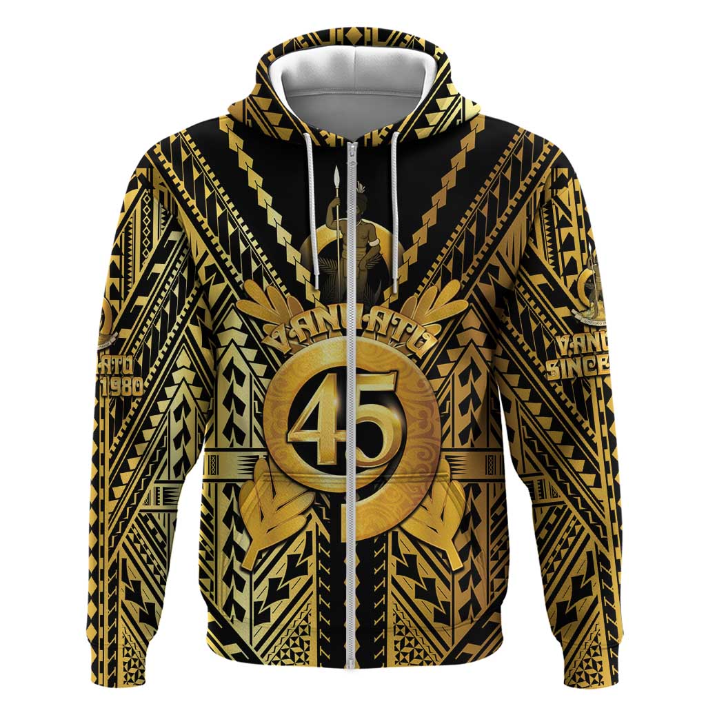 Vanuatu 45th Anniversary Of Independence Hoodie Gold Style - Polynesian Pride