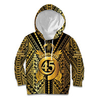 Vanuatu 45th Anniversary Of Independence Kid Hoodie Gold Style - Polynesian Pride