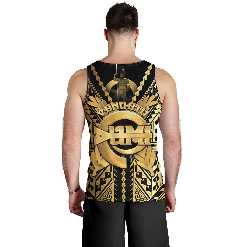 Vanuatu 45th Anniversary Of Independence Men Tank Top Gold Style - Polynesian Pride
