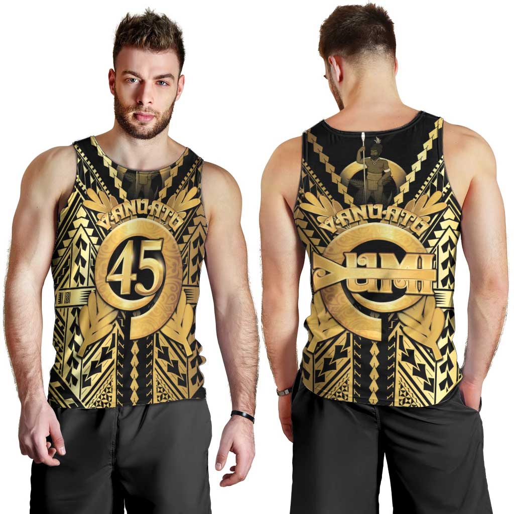Vanuatu 45th Anniversary Of Independence Men Tank Top Gold Style - Polynesian Pride