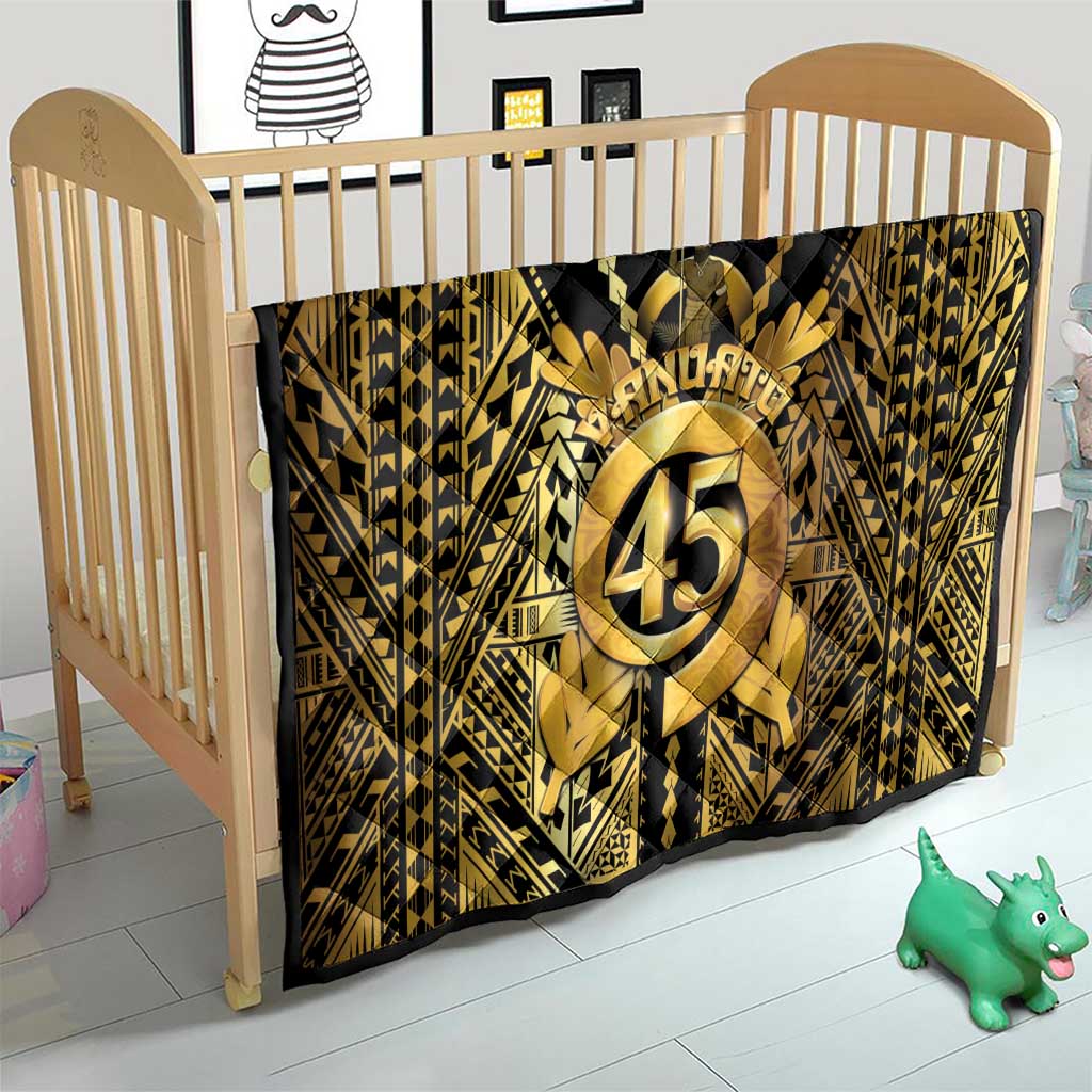 Vanuatu 45th Anniversary Of Independence Quilt Gold Style - Polynesian Pride