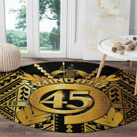 Vanuatu 45th Anniversary Of Independence Round Carpet Gold Style - Polynesian Pride