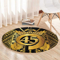 Vanuatu 45th Anniversary Of Independence Round Carpet Gold Style - Polynesian Pride