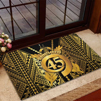 Vanuatu 45th Anniversary Of Independence Rubber Doormat Gold Style - Polynesian Pride