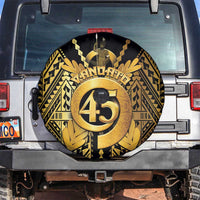 Vanuatu 45th Anniversary Of Independence Spare Tire Cover Gold Style - Polynesian Pride