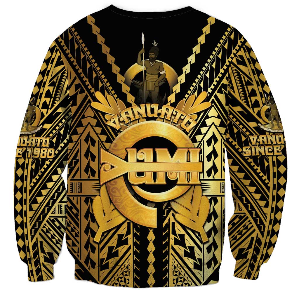 Vanuatu 45th Anniversary Of Independence Sweatshirt Gold Style - Polynesian Pride