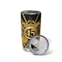 Vanuatu 45th Anniversary Of Independence Tumbler Cup Gold Style - Polynesian Pride