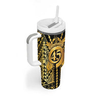 Vanuatu 45th Anniversary Of Independence Tumbler With Handle Gold Style - Polynesian Pride