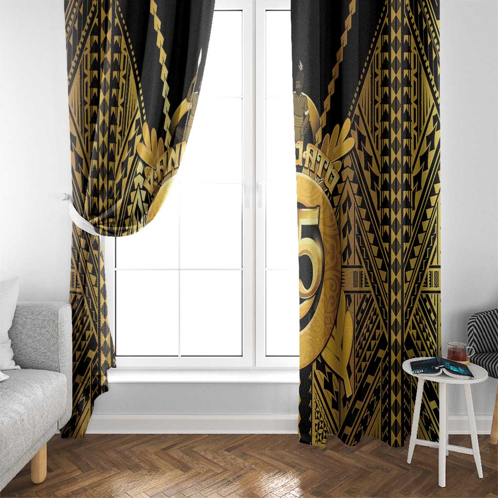 Vanuatu 45th Anniversary Of Independence Window Curtain Gold Style - Polynesian Pride