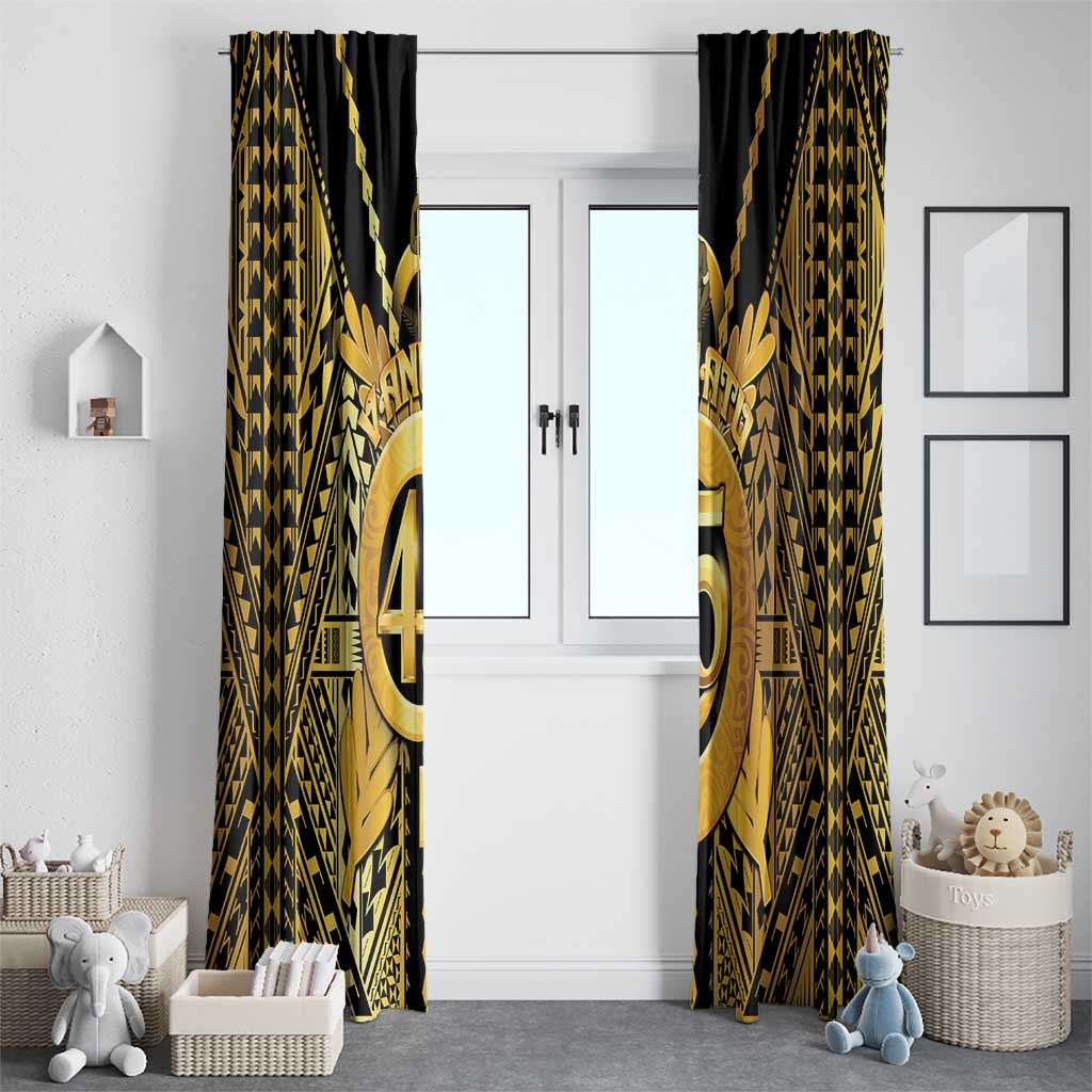 Vanuatu 45th Anniversary Of Independence Window Curtain Gold Style - Polynesian Pride
