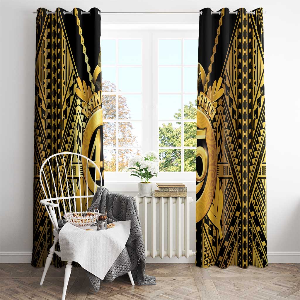 Vanuatu 45th Anniversary Of Independence Window Curtain Gold Style - Polynesian Pride