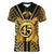 Vanuatu 45th Anniversary Of Independence Women V-Neck T-Shirt Gold Style - Polynesian Pride