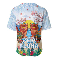 Hawaii And Japan Okinawa Baseball Jersey Aloha Gozaimasu Tiki With Shisa LT05 - Polynesian Pride