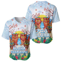 Hawaii And Japan Okinawa Baseball Jersey Aloha Gozaimasu Tiki With Shisa LT05 - Polynesian Pride
