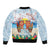 Hawaii And Japan Okinawa Bomber Jacket Aloha Gozaimasu Tiki With Shisa