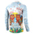 Hawaii And Japan Okinawa Button Sweatshirt Aloha Gozaimasu Tiki With Shisa