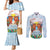 Hawaii And Japan Okinawa Couples Matching Mermaid Dress and Long Sleeve Button Shirt Aloha Gozaimasu Tiki With Shisa