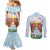 Hawaii And Japan Okinawa Couples Matching Mermaid Dress and Long Sleeve Button Shirt Aloha Gozaimasu Tiki With Shisa