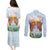 Hawaii And Japan Okinawa Couples Matching Puletasi and Long Sleeve Button Shirt Aloha Gozaimasu Tiki With Shisa