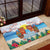 Hawaii And Japan Okinawa Rubber Doormat Aloha Gozaimasu Tiki With Shisa