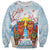 Hawaii And Japan Okinawa Sweatshirt Aloha Gozaimasu Tiki With Shisa