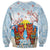 Hawaii And Japan Okinawa Sweatshirt Aloha Gozaimasu Tiki With Shisa