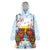 Hawaii And Japan Okinawa Wearable Blanket Hoodie Aloha Gozaimasu Tiki With Shisa