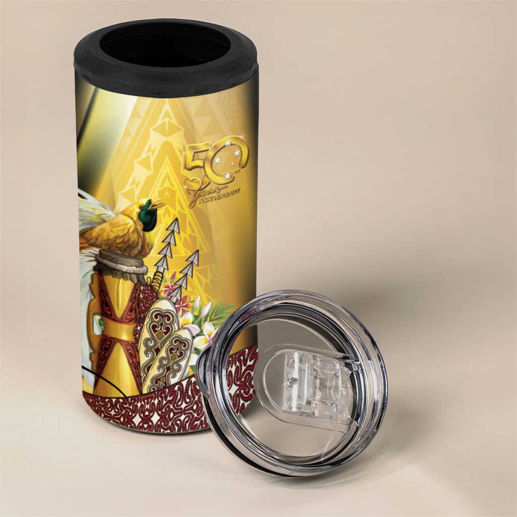 Papua New Guinea 4 in 1 Can Cooler Tumbler 50 Years Of Independence - Polynesian Pride