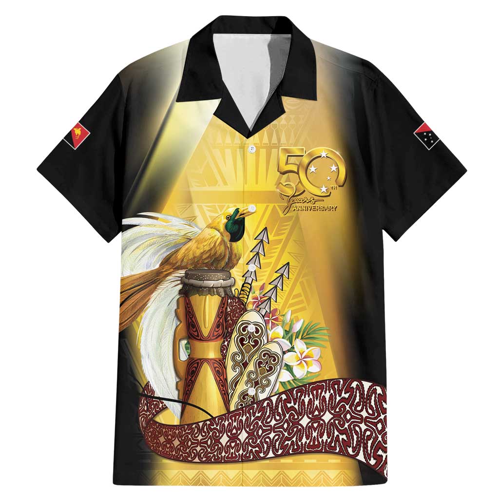 Papua New Guinea Family Matching Mermaid Dress and Hawaiian Shirt 50 Years Of Independence - Polynesian Pride