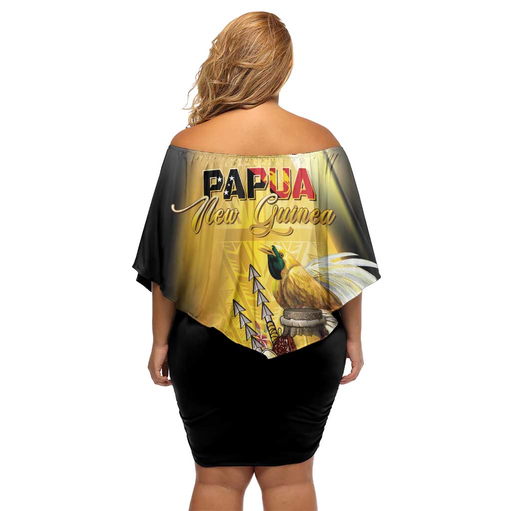 Papua New Guinea Family Matching Off Shoulder Short Dress and Hawaiian Shirt 50 Years Of Independence - Polynesian Pride
