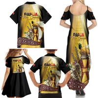 Papua New Guinea Family Matching Summer Maxi Dress and Hawaiian Shirt 50 Years Of Independence - Polynesian Pride