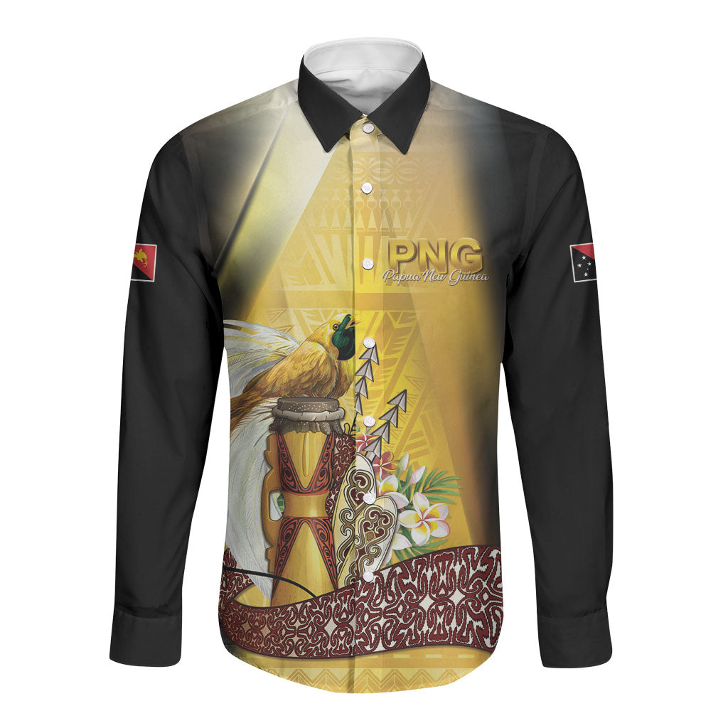 Papua New Guinea Long Sleeve Button Shirt Independence Day Unique Style LT05 Unisex Gold - Polynesian Pride