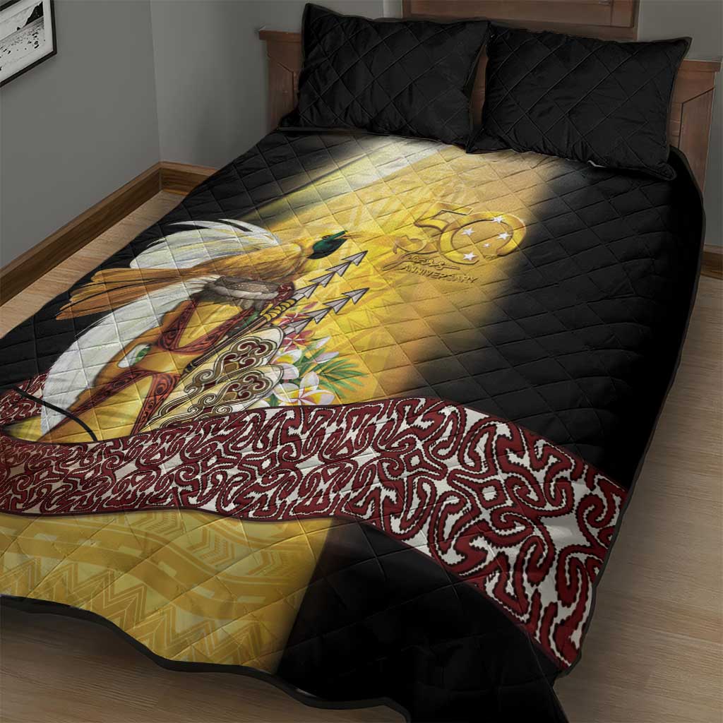Papua New Guinea Quilt Bed Set 50 Years Of Independence - Polynesian Pride