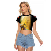 Papua New Guinea Raglan Cropped T Shirt 50 Years Of Independence - Polynesian Pride