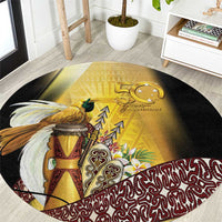 Papua New Guinea Round Carpet 50 Years Of Independence - Polynesian Pride