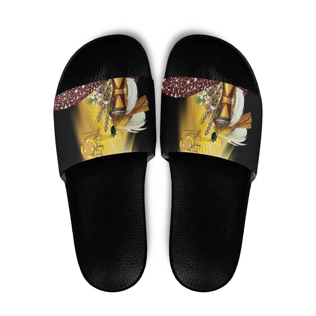Papua New Guinea Slide Sandals 50 Years Of Independence - Polynesian Pride