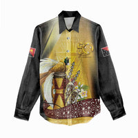 Papua New Guinea Women Casual Shirt 50 Years Of Independence - Polynesian Pride