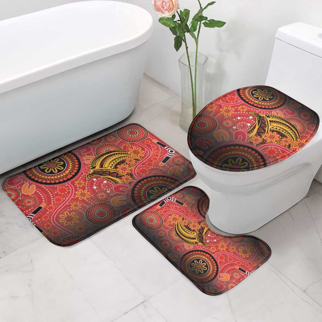 Papua New Guinea Bathroom Set Birds Of Paradise With Aboriginal Pattern - Polynesian Pride