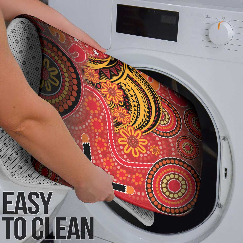 Papua New Guinea Bathroom Set Birds Of Paradise With Aboriginal Pattern - Polynesian Pride