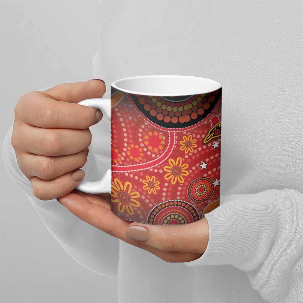 Papua New Guinea Ceramic Mug Birds Of Paradise With Aboriginal Pattern - Polynesian Pride