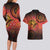 Papua New Guinea Couples Matching Long Sleeve Bodycon Dress and Hawaiian Shirt Birds Of Paradise With Aboriginal Pattern - Polynesian Pride