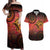 Papua New Guinea Couples Matching Off Shoulder Maxi Dress and Hawaiian Shirt Birds Of Paradise With Aboriginal Pattern - Polynesian Pride